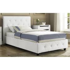 This storage platform bed comes complete with a couple of drawers that can be pulled out when the time comes. Kingfisher Lane Faux Leather Upholstered Twin Bed In White Walmart Com Walmart Com