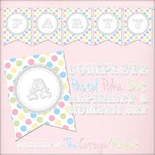 Games are a great way to ge. Free Printable Whole Alphabet Pastel Party Polka Dot Banner Bunting Numbers The Cottage Market