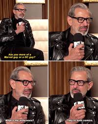 Thor Ragnarok S Jeff Goldblum S Reaction When Asked If He Prefers Marvel Or Dc Odd Stuff Magazine Grandmaster Marvel Marvel Cinematic Marvel Dc