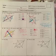 Workbook answer key unit 8 note: Name Unit 7 Polygons Amp Quadrilaterals Homework 5 Rhombi And Squares Per Date 2 5 Cd Brainly Com