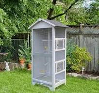 PawHut 65" Wooden Bird Cage Stand - Outdoor Aviary For Finches With  Pull-Out Tray