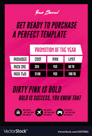 Dirty Pink Retro Pricing Chart Flyer Or Poster
