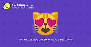 Sending the love and good feelings of the original red heart emoji when you can't find it in a pinch. Smiling Cat Face With Heart Eyes Emoji Meaning And Pictures