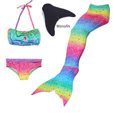 Check spelling or type a new query. Girl Kids Swimmable Mermaid Tail With Monofin Rainbow Swimsuit