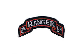 The new insignia was a horizontal blue diamond, bordered in gold with the word rangers in gold, inside. Patch 2nd Ranger Battalion Tab