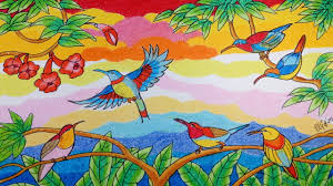 Free ongkir & bisa cod. Cara Menggambar Burung Colibri Dengan Crayon Oil Pastel Youtube
