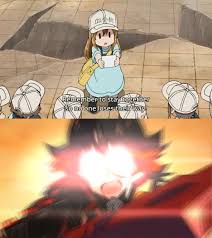 Something Something A Certain Australian Monotreme Residing In Central Africa Hataraku Saibou Cells At Work Anime Funny Kill La Kill Kill La Kill Art