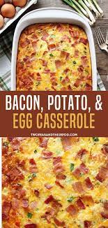 An Easy Breakfast Casserole With Bacon Potatoes And Eggs That Is A Sure Crowd P Breakfast Casserole Easy Breakfast Brunch Recipes Breakfast Recipes Casserole