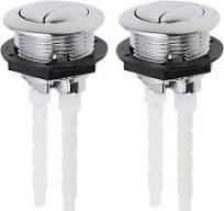 ECSiNG 2 peças de botão redondo de descarga dupla de 38 mm, botão de  descarga de vaso sanitário prateado com haste rosqueada ajustável  compatível com ...