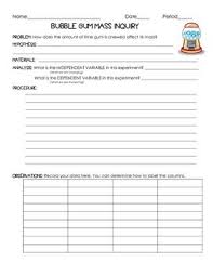 Scientific Method Introduction Inquiry Experiment Bubble Gum Mass Scientific Method Science Teaching Resources Secondary Science Lessons