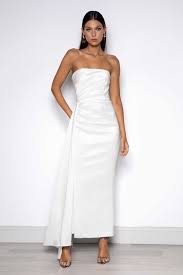 David Jones Elle Zeitoune Paulina Strapless Dress in White, Size 6 AU