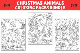Click the download button to find out the full image of christmas. Christmas Animals Coloring Pages Bundle Bundle Creative Fabrica