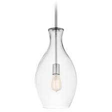 What are some popular features for mini pendant lights? Kichler Lighting Clear Teardrop Glass Pendant Light In Chrome 42047ch Destination Lighting