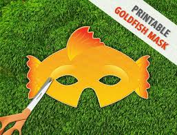 Goldfish Mask Fish Mask Photo Prop Printable Party Mask Fish Mask Photo Mask Goldfish
