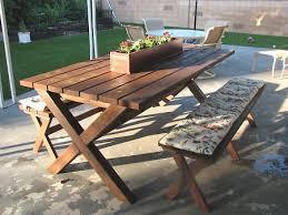 This instructable will show you how i made the tapered legs shown in the photo from a 2x4. Picnic Table With X Frame Construction Diy Examples Construction Drawing