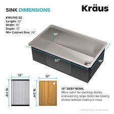 Dimensions of a 54 inch kitchen sink workstation undermount. Kraus Kore Workstation 32 Undermount 16 Gauge Kitchen Sink Directsinks