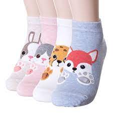 Womens Cute Animal Design Socks Novelty And Funny And Cool Animal Cotton Crew Socks Tiger Line 4 Pairs At Amazon Animal Print Socks Sock Animals Baby Socks