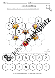 Bienen Sudoku Knobelspiel Fur Den Mathematikunterricht Unterrichtsmaterial Im Fach Mathematik Kooperatives Lernen Sudoku Mathematikunterricht