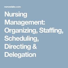 Nursing Management Organizing Staffing Scheduling Directing Delegation Nurse Manager Nursing Leadership Nurse Staffing