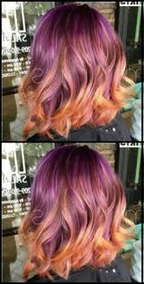 Purple And Orange Ombre Dip Dyed Hair Color Dyed Hair Pink Ombre Hair Ombre Hair