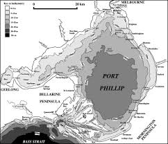 bathymetric map of port phillip victoria adapted from