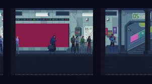 Gif Gif Animation Animated Pictures Kirokaze Pixel Art Metro Train Station 8 Bitnoe Iskusstvo Piksel Art Animaciya