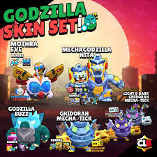 CLB - Brawl Stars on X: Godzilla skin set! 🔥 Here are the skins for the  new Godzilla season! 👀 Godzilla Buzz & the variants are monster eggs only  or at the