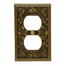 Amerelle Filigree 1 Duplex Wall Plate Antique Brass 65dab Plates On Wall Antiques Antique Decor