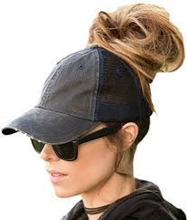 Finally A Hat You Can Wear High Ponytails Or Messy Buns With Boekweg Women S Ponytail Hat Fashionable Baseball Cap Hairstyles Cap Hairstyles Hat Hairstyles