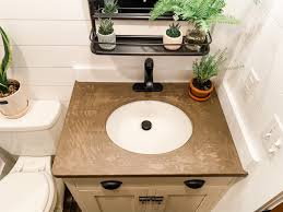 Concrete overlay allows you to use your existing countertop. Diy Feather Finish Concrete Countertops The Restoring House