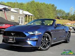 2018 Mustang Ecoboost Convertible Kona Blue Ebony Photo 1 Mustang Ecoboost Mustang Convertible Ford Mustang Ecoboost