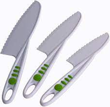 There are 93193 kitchen knives for sale on etsy, and they cost $82.85 on. Amazon Com Curious Chef Kids Cookware 3 Piece Knife Set I Real Utensils Dishwasher Safe Bpa Free I Kid Safe I Cuts Fruits Vegetables I Small Medium Large White Green Kitchen Dining