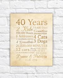40 Year Anniversary 40th Anniversary Gift For Parents Etsy 40 Year Anniversary 40th Wedding Anniversary 40th Anniversary Gifts