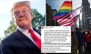 Pride is also used as an opportunity to peacefully protest and raise political awareness of current issues facing the lgbt community. Trump Becomes First Republican President To Promote Lgbt Pride Month Daily Mail Online