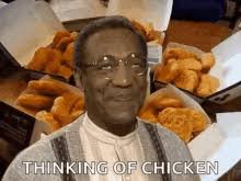 A delicious chicken caesar salad with parmesan cheese, dressing and croutons. Chicken Nuggets Gifs Tenor