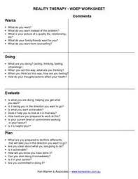 Reality Therapy Wdep Worksheet Therapy Worksheets Counseling Techniques Emdr Therapy