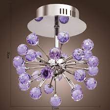 6 Light Floral Shape K9 Purple Luxury Crystal Chandelier Living Room Light Fixture Lighting Cl137 Ceiling Lights Ceiling Fan With Light Purple Ceiling