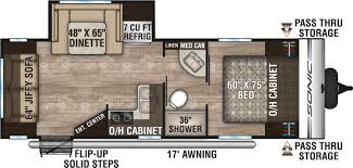 2019 Venture Rv Sonic Sn231vrl Travel Trailer Floorplan Travel Trailer Floor Plans Travel Trailer Travel Trailers For Sale