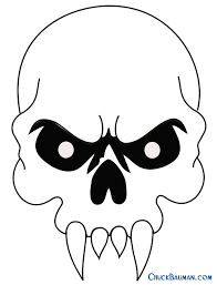 Simple Black Outline Vampire Skull Tattoo Stencil Easy Skull Drawings Skulls Drawing Skull Stencil