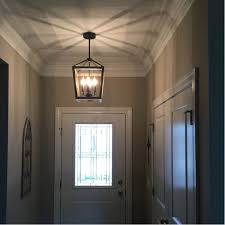 4 Light Lantern Geometric Chandelier In 2021 Entryway Light Fixtures Foyer Lighting Low Ceiling Foyer Lighting Fixtures