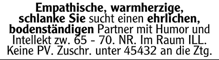 Empathische, warmherzige, schlanke Sie | anzeigen.augsburger-allgemeine.de