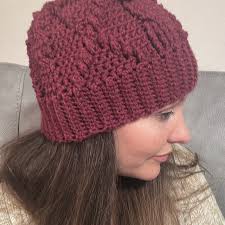 Cable X Crochet Beanie Hat PDF, Texture Hat Pattern