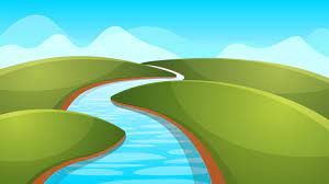 River cartoon 1 of 76. Landscape Cartoon Illustration River Sun Hill 456503 Vector Art At Vecteezy