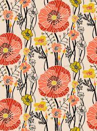 Have a look around you, look down the high street and you will probably spot the 1970s trend for floral printed shirts and blouses in full bloom. Vintage Outlines Retro Style 70s Spring Summer Poppy Floral By Laura Thompson Design Seamless Repeat Vector Royalty Free Stock Pattern Patternbank