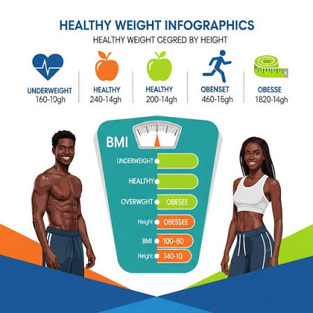 Normal body weight doesn't have a fixed number for males or females — it  depends on height. So instead of a single weight value, health  professionals use BMI (Body Mass Index) to