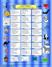 Animals Match Animals Exercise Animal Riddles Animals School Subjects