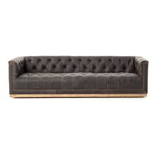 Tuxedo loveseat in the style of milo baughman. Four Hands 95 Genuine Leather Tuxedo Arm Sofa Reviews Perigold