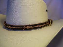 Tan Leather Barbed Wire Hat Band Hat Band Tan Leather Tan