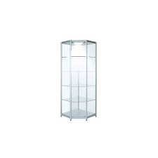 Oak antique corner cabinet leaded stained glass doors a chic antique corner china cabinet of natural stained oak wood (including back wainscotting). Silver Corner Glass Display Cabinet With 1 Led Light 650mm Displaysense