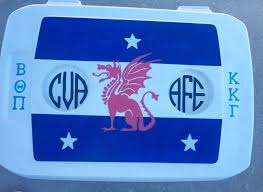 Painted Cooler For Beta Theta Pi With Monograms And Greek Letters Beta Theta Pi Cooler Painting Cooler